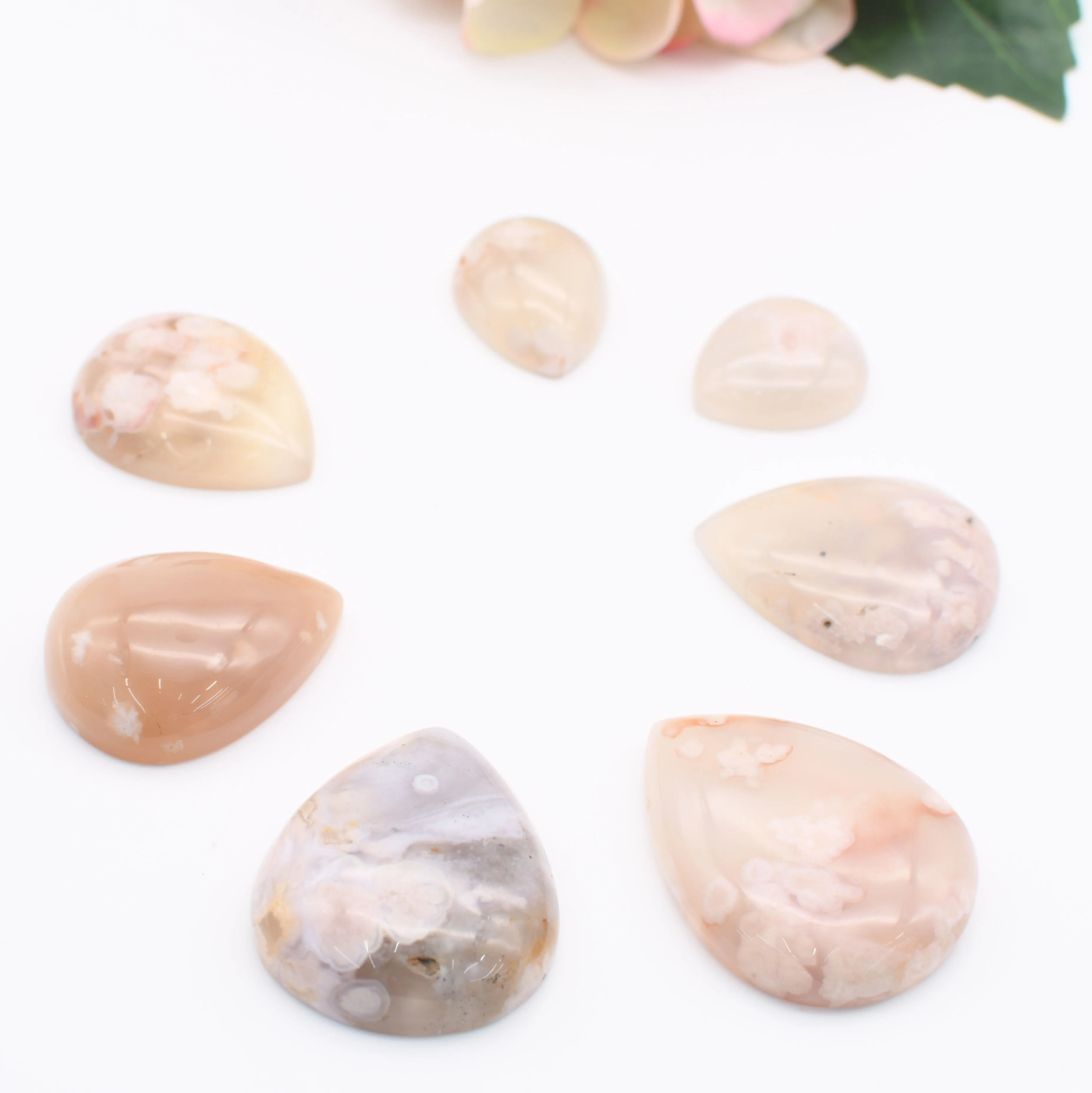 

AAA High Quality Smooth Droplet shape eyeless Cherry Blossom Agate Pendant,Fashion Style For Woman Christmas Gift 1 Pair