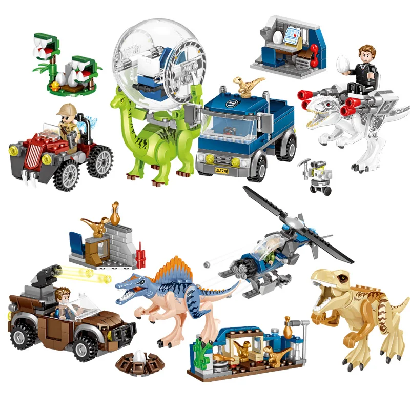 Набор для сборки динозавров T Rex игрушечные строительные блоки белый индоминус