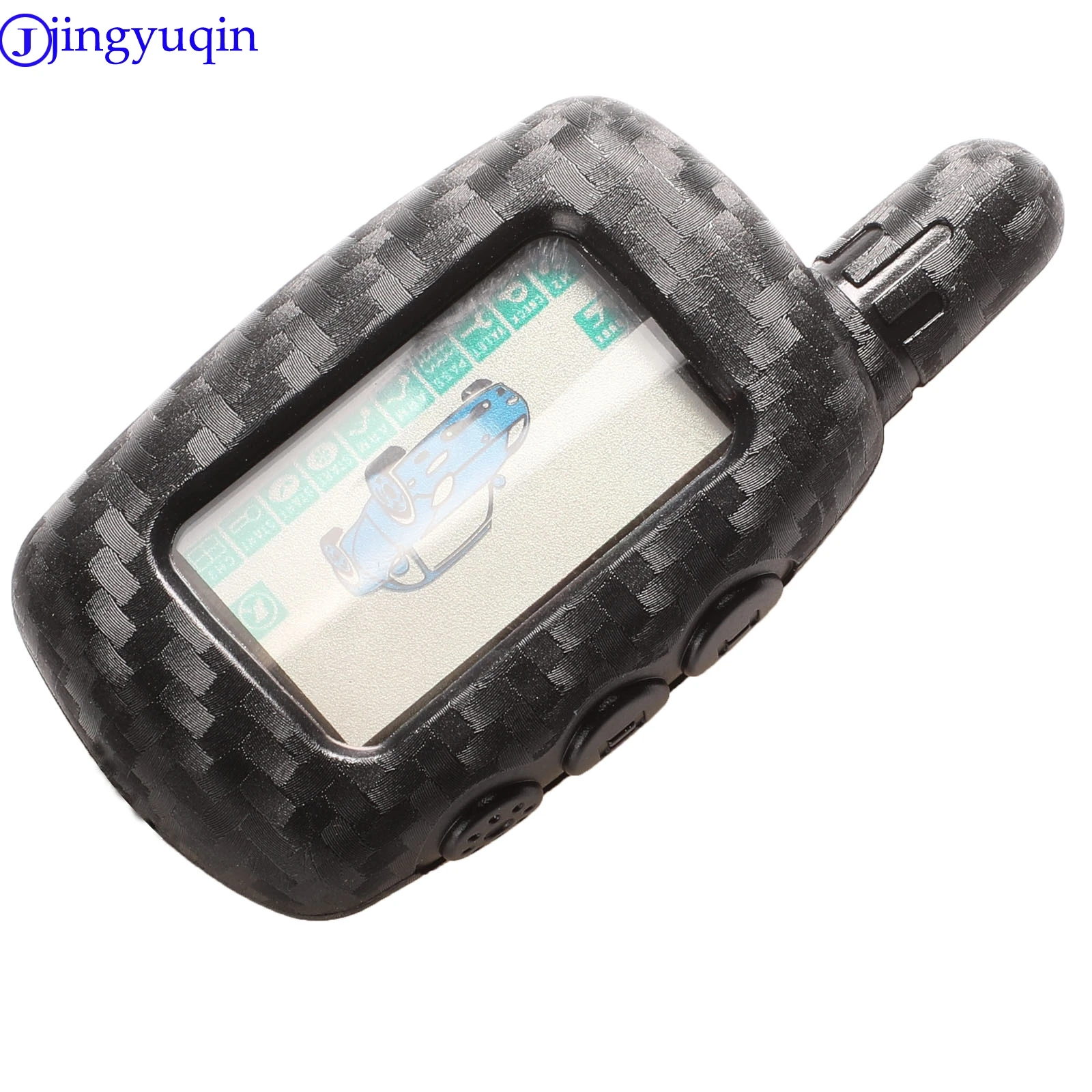 jingyuqin 2-way LCD Remote KeyChain A9 Carbon Silicone Case For Two Way Car Alarm System Twage Starline | Автомобили и мотоциклы
