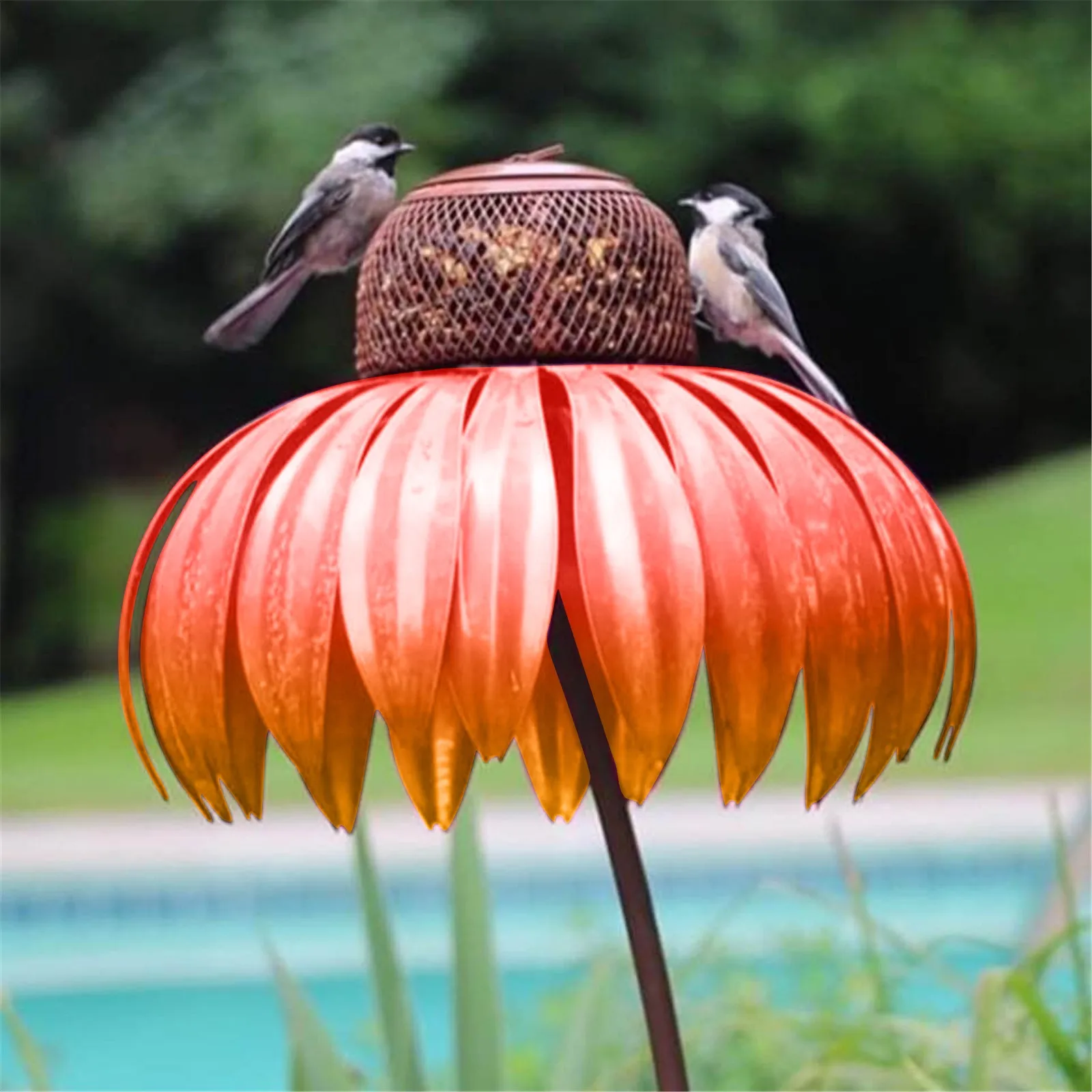 

Coneflower Bird Feeder Bird Feeder Gazebo Hummingbird Feeder Garden Decoration Statue 2021 New 3 Color Flower Type Bird Feeder