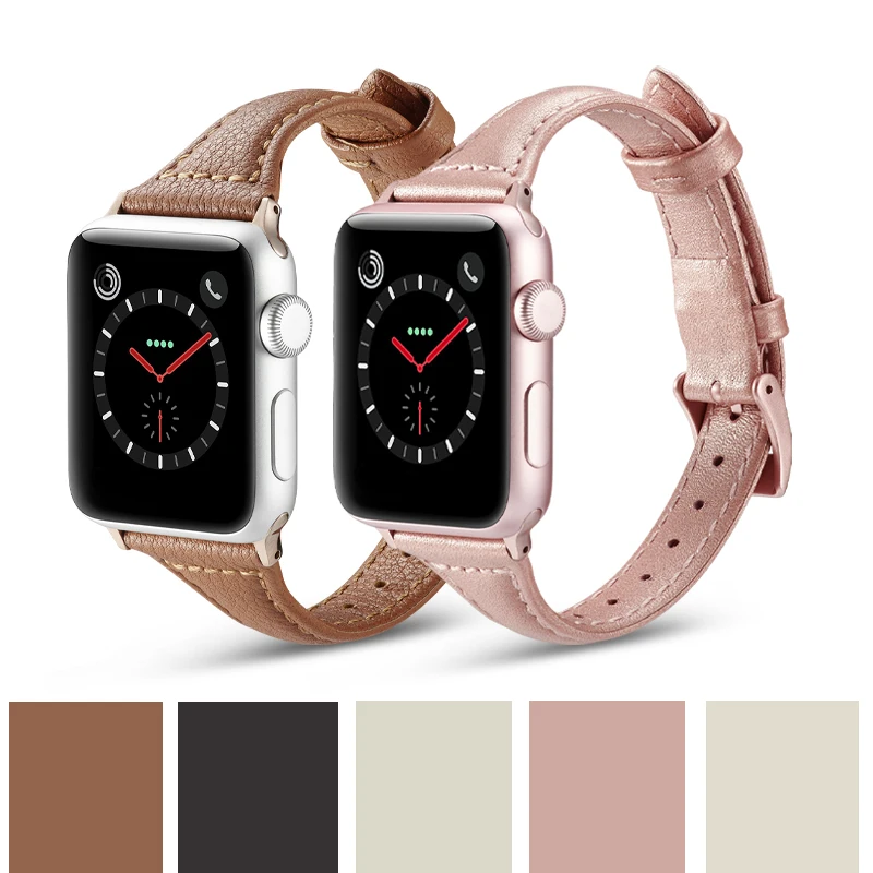 Ремешок кожаный для Apple Watch Series 5 4 3 2 1 браслет iWatch 38 мм 40 42 44 аксессуары часов |