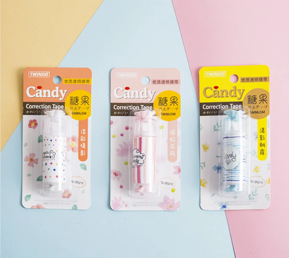 5 мм * м Длинные сладкие конфеты коррекция лента ролик белый стикер kawaii Канцтовары