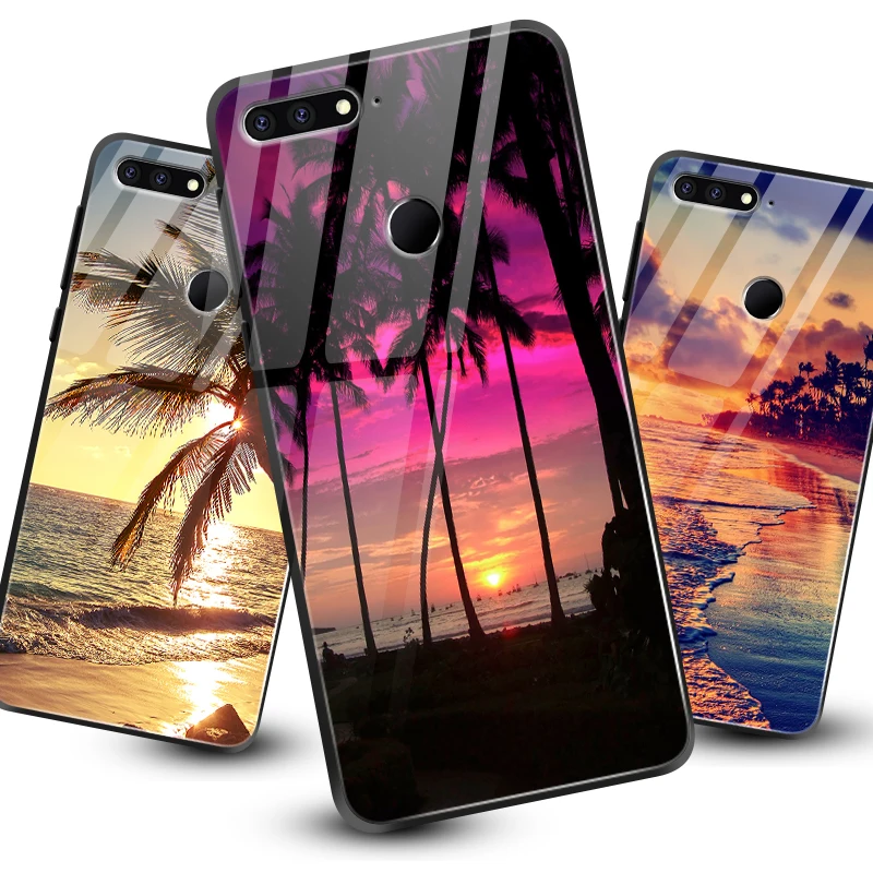 Роскошный чехол для Huawei Honor 6X 7A 7C 7X 8A 8X9 облегченное закаленное стекло Чехлы Y6 Y9 2018