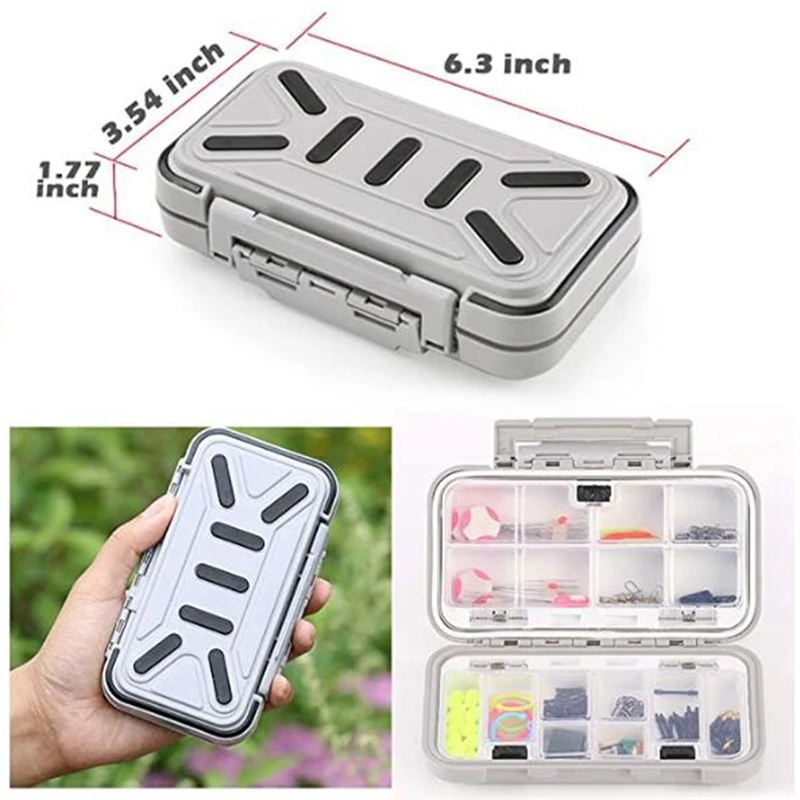 

Multi-Function Fishing Storage Box Waterproof Double Layer Orange Plastic Box Hook Accessories Fishing Gear