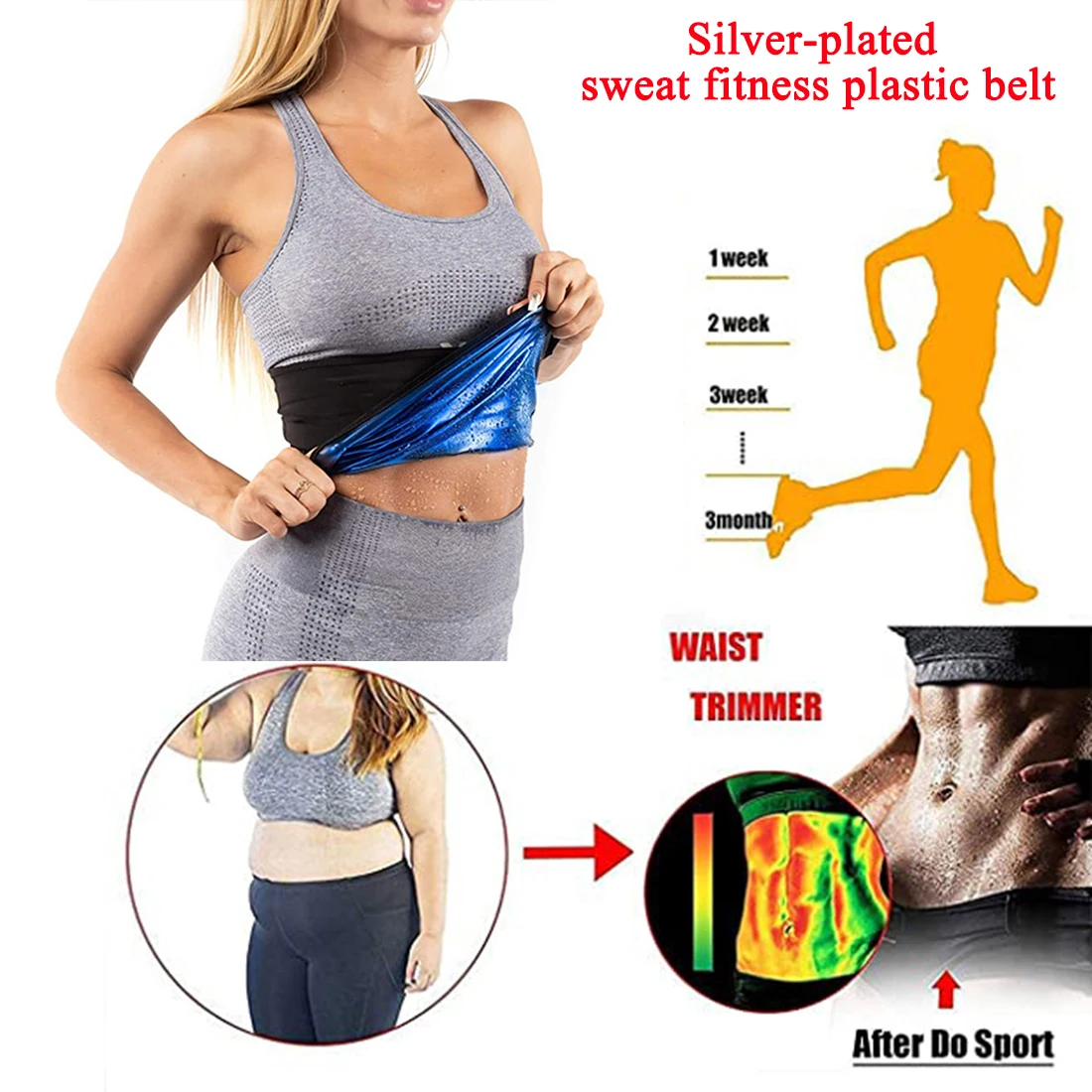 

Hot Men Sauna Sweat Shaper belt Thermo Body Shapewear Slimming Girdle Workout Waist Trainer Corset Gym Abdomen Fat Burning