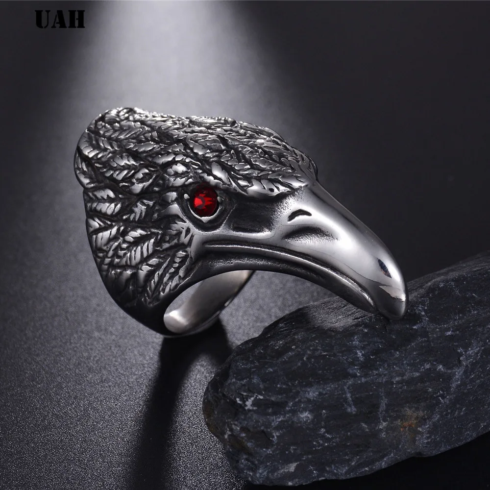 Мужское кольцо с головой орла из нержавеющей стали|Кольца| |