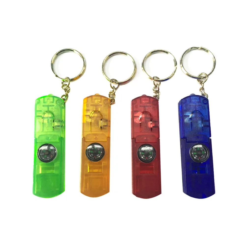 4 In 1 Multifunctional With Keychain Outdoor Whistle Led Flashlight Survival Kit Camping Lamp Convenient Emergency Mini Torch | Спорт и
