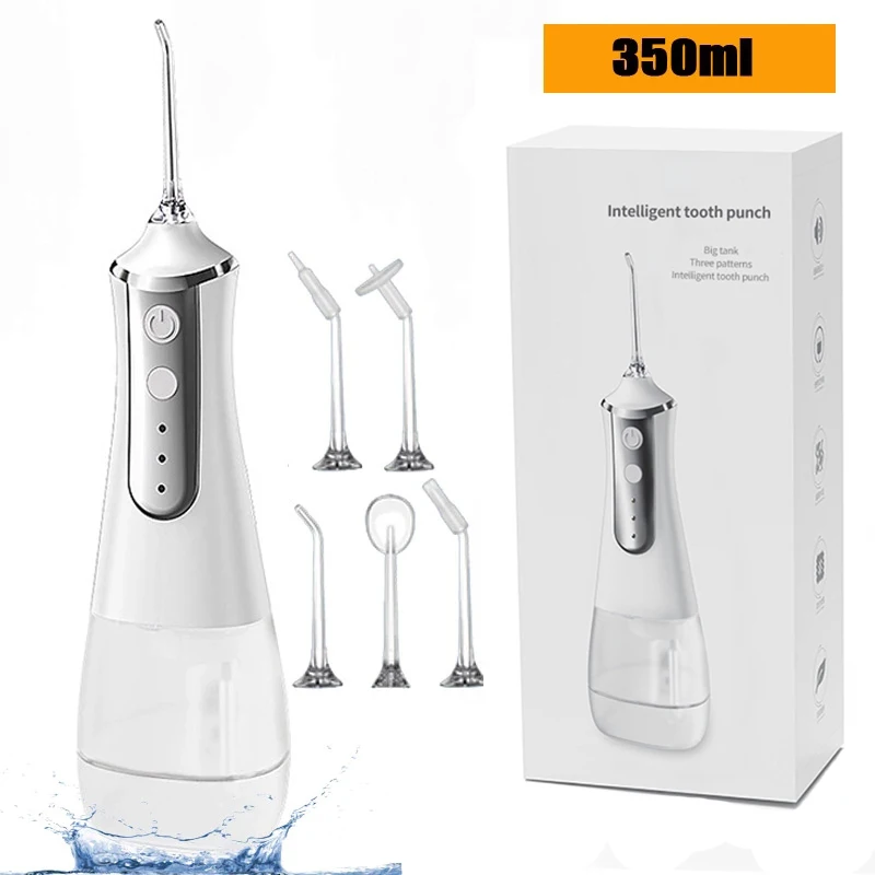 

350ml Electric Teeth Cleaner Waterproof Teeth Flosser Water Flosser Cordless Dental Oral Irrigator Rechargeable for Travel Home