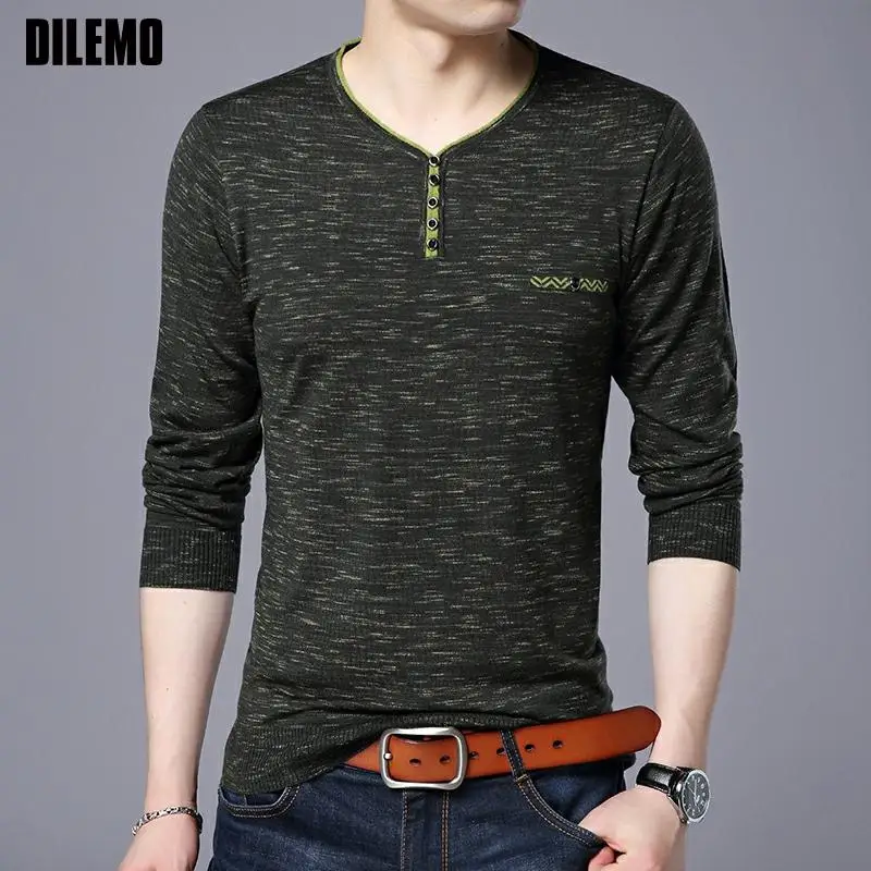 

Top Quality New Fashion Brand Knitted Pullover Mens V Neck Sweater Preppy Slim Fit Thin Autum Casual Jumper Clothes Men