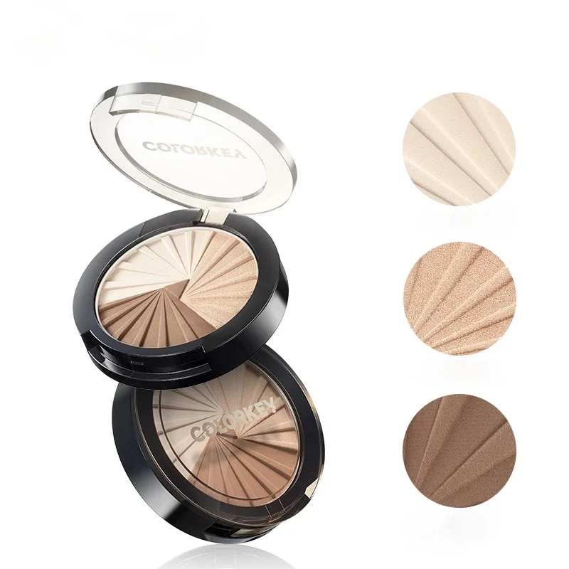 

Kelaqi Three-Color Highlight Bronzing Powder Glitter Matte Makeup Palette Modify Outline