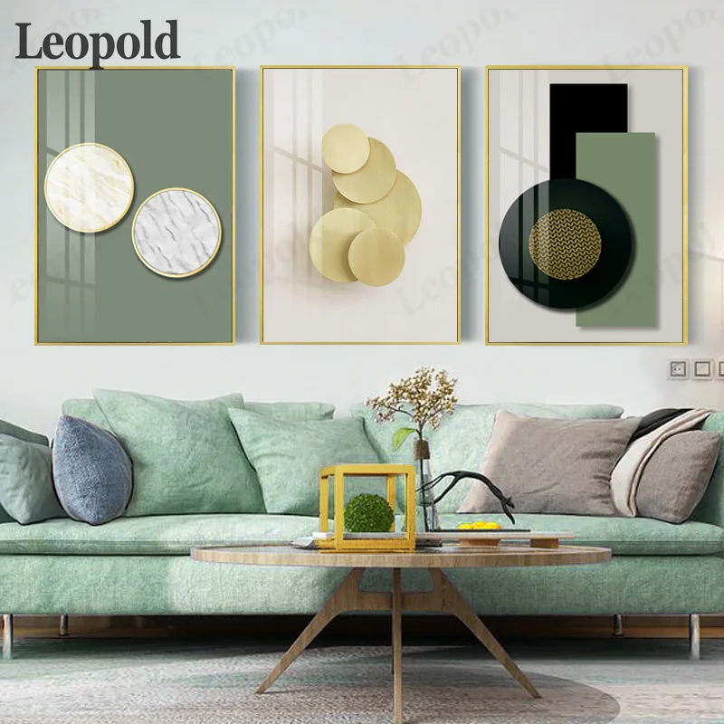 

Nordic Abstract Green Canvas Poster Spray Painting Living Room Bedroom Home Decoration Waterproof Poster Wall Art