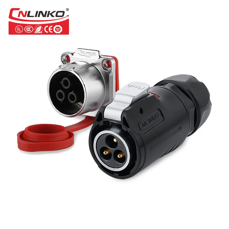 CNLINKO LP safe M24 3pin быстрый Электрический разъем 25A защелкивающаяся Кнопка
