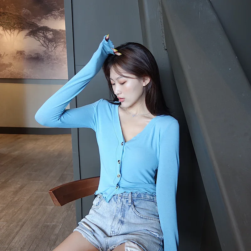 Kpop черные розовые Дженни же СИНИЕ ВЯЗАНЫЕ короткие толстовки с капюшоном и v-образным вырезом Женская Корейская дикая Толстовка Harajuku свитшоты женская одежда