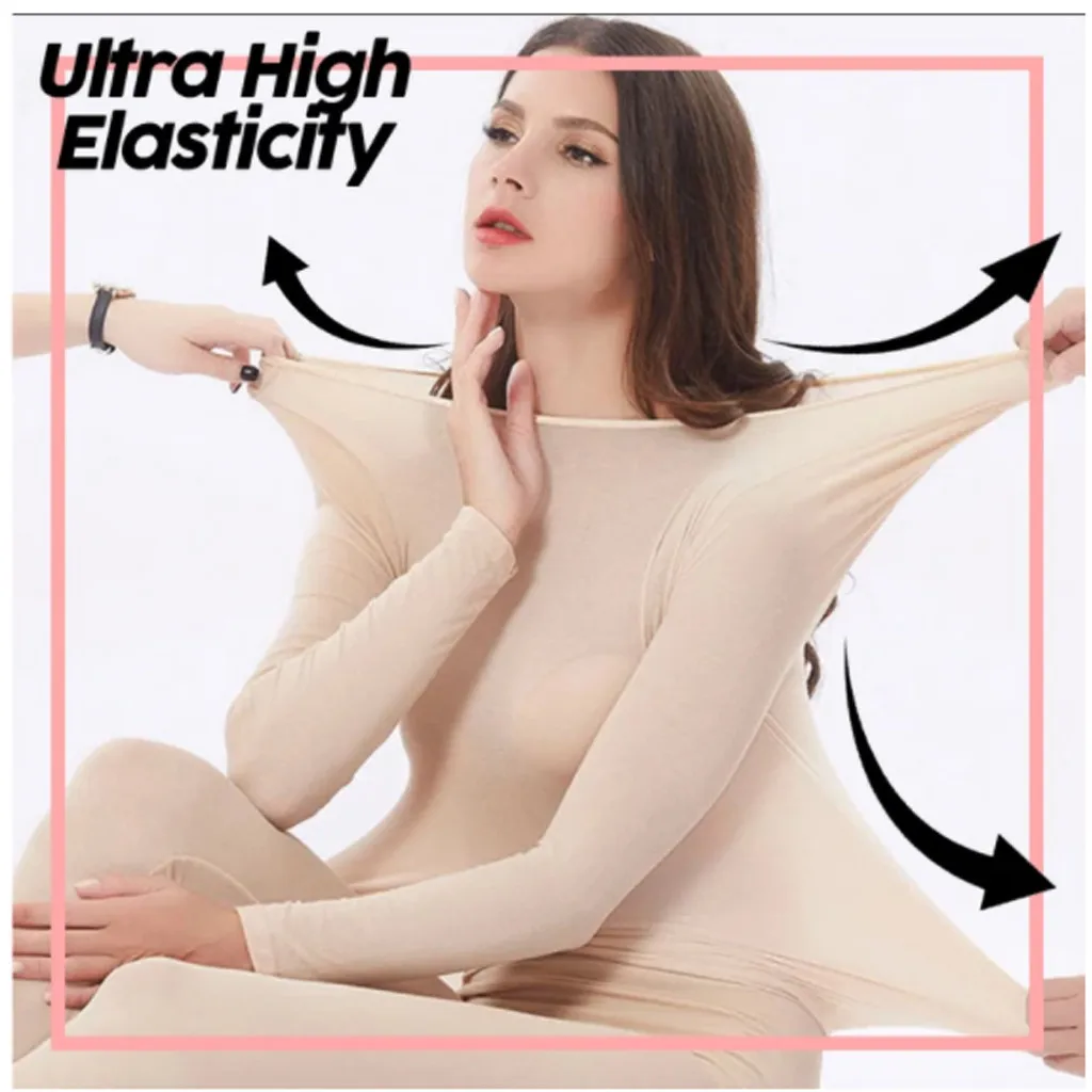 Бесшовные эластичные Термальность нижнее белье на подкладке для ребенка (верх и