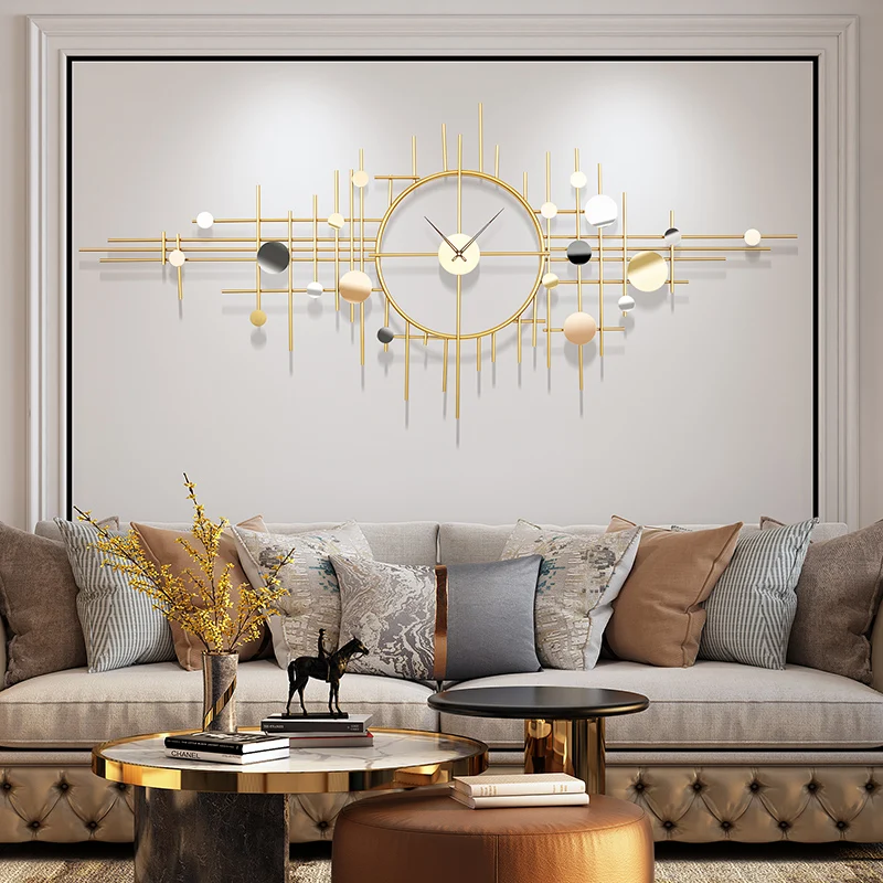 

Luxury Metal Wall Clock Modern Design Silent Large Creative Nordic Art Wall Clock Living Room Reloj Pared Home Decoration DG50WC