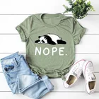 Летняя женская футболка из хлопка, размера плюс, S-5XL, с принтом ленивой панды, нопы, с коротким рукавом, женская Свободная Повседневная футболка, топы, футболки