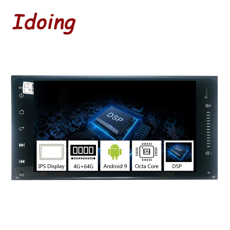 Idoing " 1 Din Android 9,0 автомобильный Радио gps мультимедийный плеер для Toyota универсальный ips экран 4G Ram 64G Rom Восьмиядерный навигатор