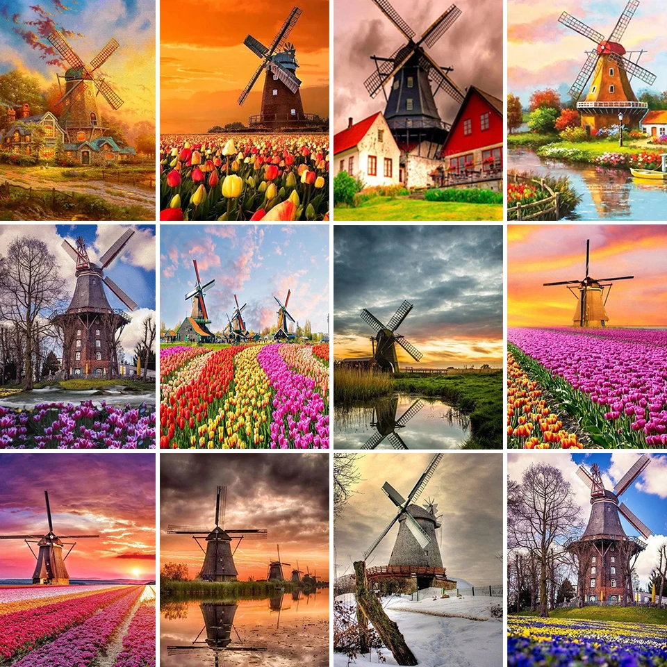 

Набор для вышивки крестиком «ветряная мельница»