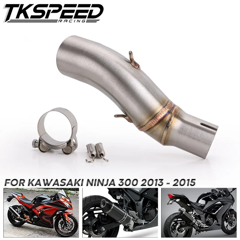 Средняя труба мотоцикла для Kawasaki Ninja 300 2013 2014 2015 Ninja300 средняя звеньевая без