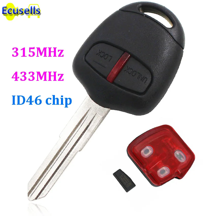 Дистанционный ключ с 2 кнопками 315 МГц 433 ID46 для Mitsubishi L200 Shogun Pajero Montero Triton