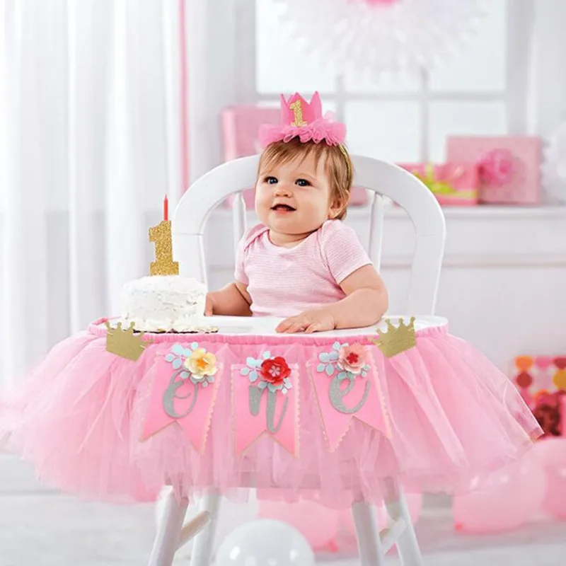 Chicinlife Baby первый день рождения Золотой один стул баннер мальчик девочка 1-й День