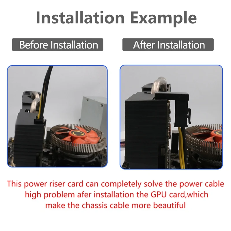 

New VersionATX 6Pin Female to 6Pin Male 180 Degree Angled Adapter for Desktops Image Card