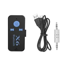 3 in 1 Bluetooth -compatible Wireless Adapter X6 USB Receiver 3.5mm Audio Jack TF mp3 Card Reader MIC Call Support Car Speaker