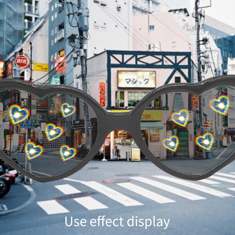 Очки для любви со спецэффектами Персиковое сердце искусственное в форме сердца