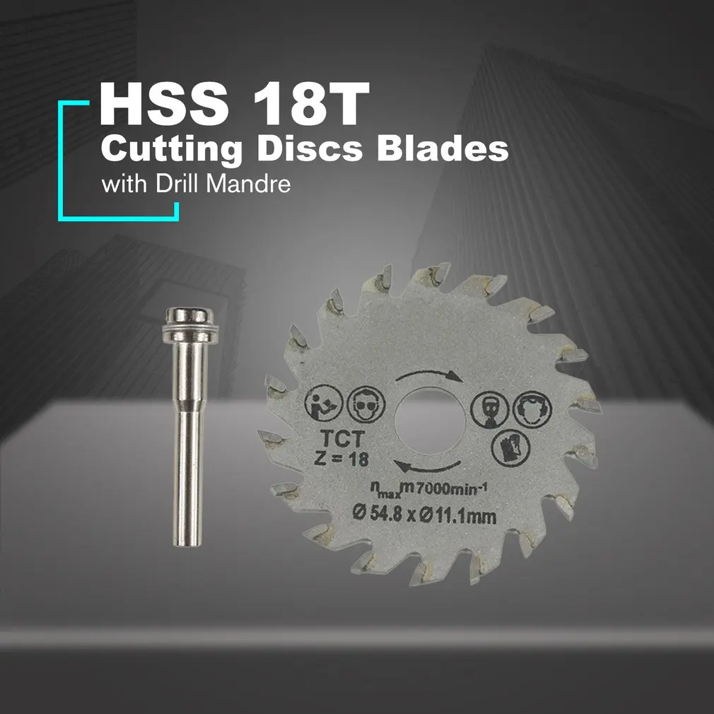 

HSS Circular Saw Blade Rotary Tool 54.8mm Mini Wood Cutting Discs Blades with Drill Mandrel for Metal Cutter 2021 HOT
