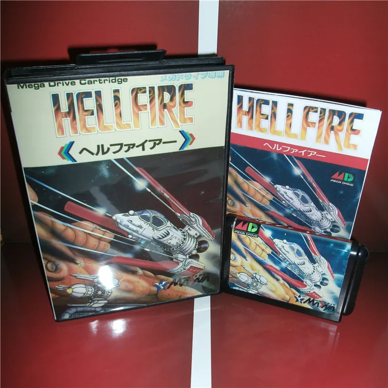 Hell Fire Japan чехол с коробкой и руководством для MD MegaDrive Genesis игровая консоль 16 бит