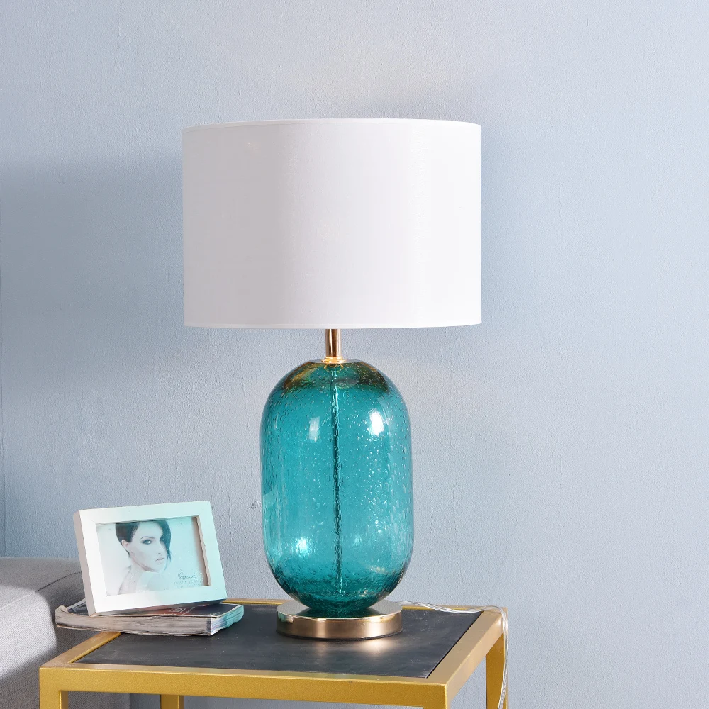 Большая Глянцевая Хрустальная настольная лампа светодиодная для спальни