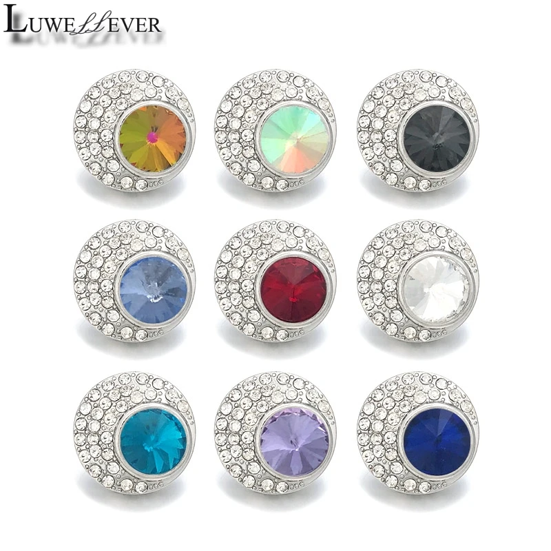 

New Component 081 Crystal 18mm Metal Snap Button For Bracelet Necklace Interchangeable Jewelry Women Accessorie Findings