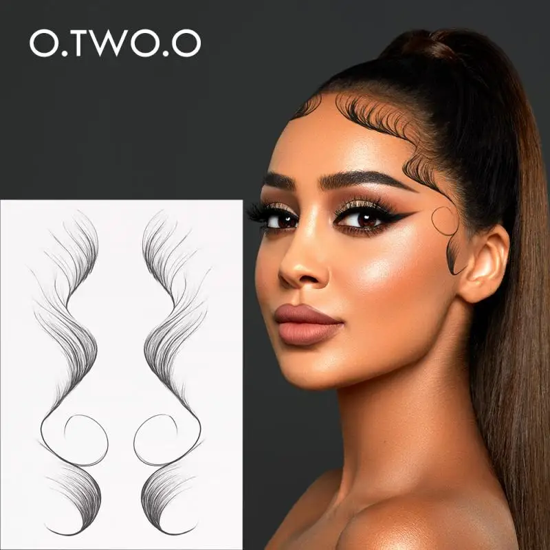 Hair Tattoo Sticker 9 Styles Waterproof Hair Edges Tattoo Long Lasting Hair Temporary Tattoo Sticker Natural Fake Bangs Tatoo