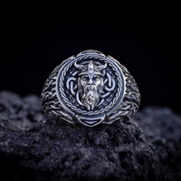 mens viking ring thor hammer rings odin norse pagan biker amulet jewelry gifts for him