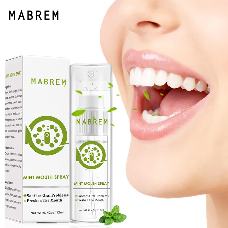 

MABREM Mouth Spray Breath Freshener Oral Spray Herbal Fresh Breath Remove Smoke Breath Treatment of Bad Breath Small Portable