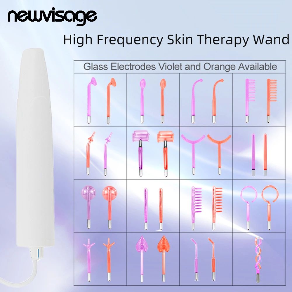 Handheld High Frequency Facial Machine Glass Electrode HF Replace Applicator Aron Neon Tube  Violet Ray Skin Acne Spot Wrinkle