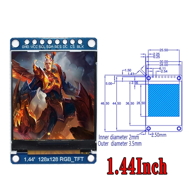 TFT-дисплей 0 96 1 3 44 8 дюймов IPS 7P SPI HD 65K полноцветный ЖК-модуль ST7735 / ST7789 Привод IC 80*160
