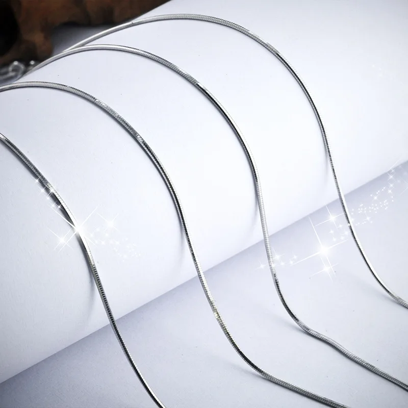 Настоящее чистое серебро 925 пробы восьмиугольная цепочка под змею короткое