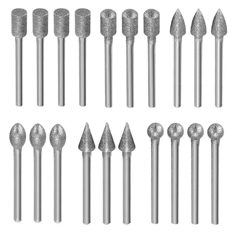 

Набор цилиндрических Сверл с алмазным покрытием и хвостовиком 3 х 6 мм, 20 шт.