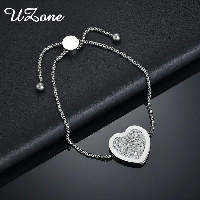 UZone Горячая продажа Глина CZ камень Любовь Сердце браслет для женщин влюбленных