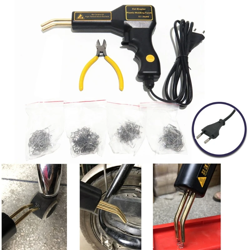 

Car Bumper Welding Repair Kit 50W 4 Types Hot Staplers Welder for Repairing and Cutting Automotive Plastic T3EC
