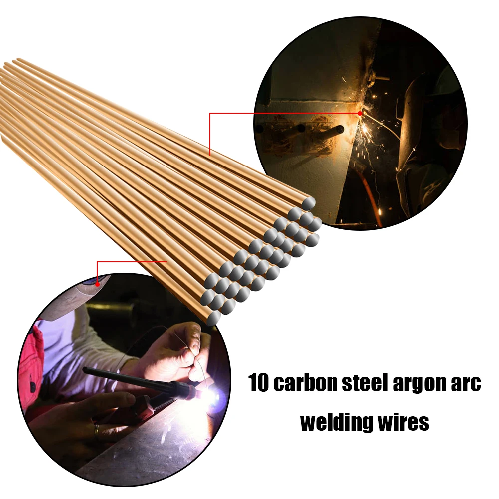 

10pcs Simple Carbon Steel Argon Arc Welding Rods Electrodes Easy Melt Weld Bars Cored Wire for Soldering Air-Conditioning Refrig