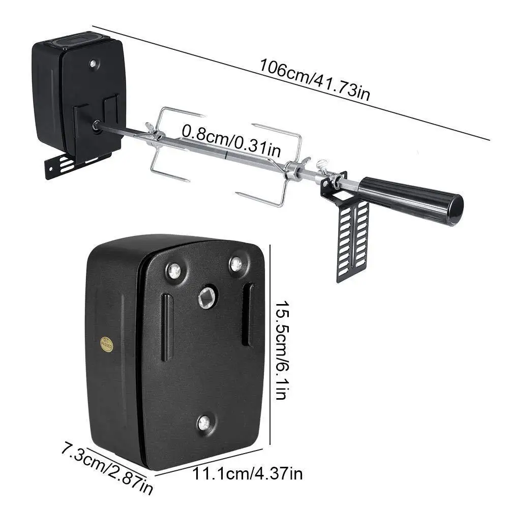 

Automatic Electric BBQ Grill Rotisserie Parts Motor Spit Roaster Rod Meat Fork Camping Barbecue Tools 4W Kitchen Accessories