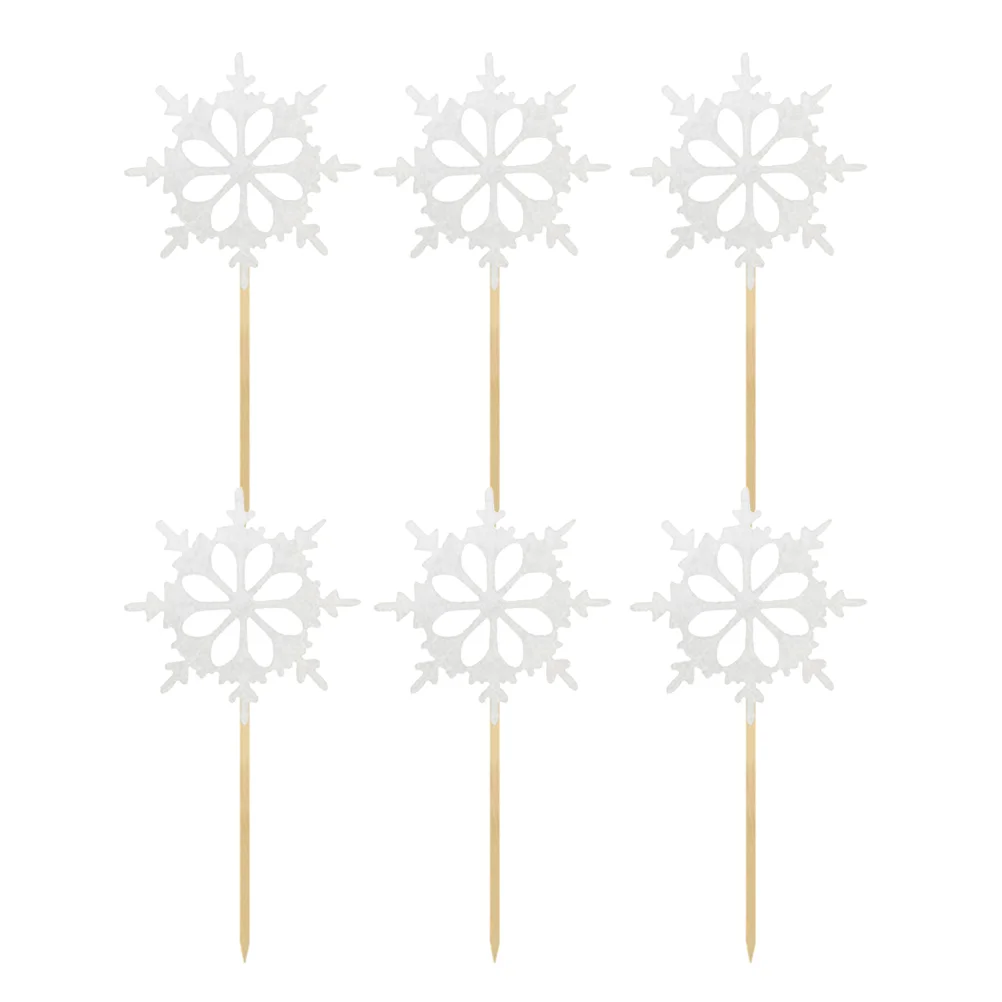 12pcs Snowflake Felt Picks Cupcake Decor Party Supplies | Дом и сад