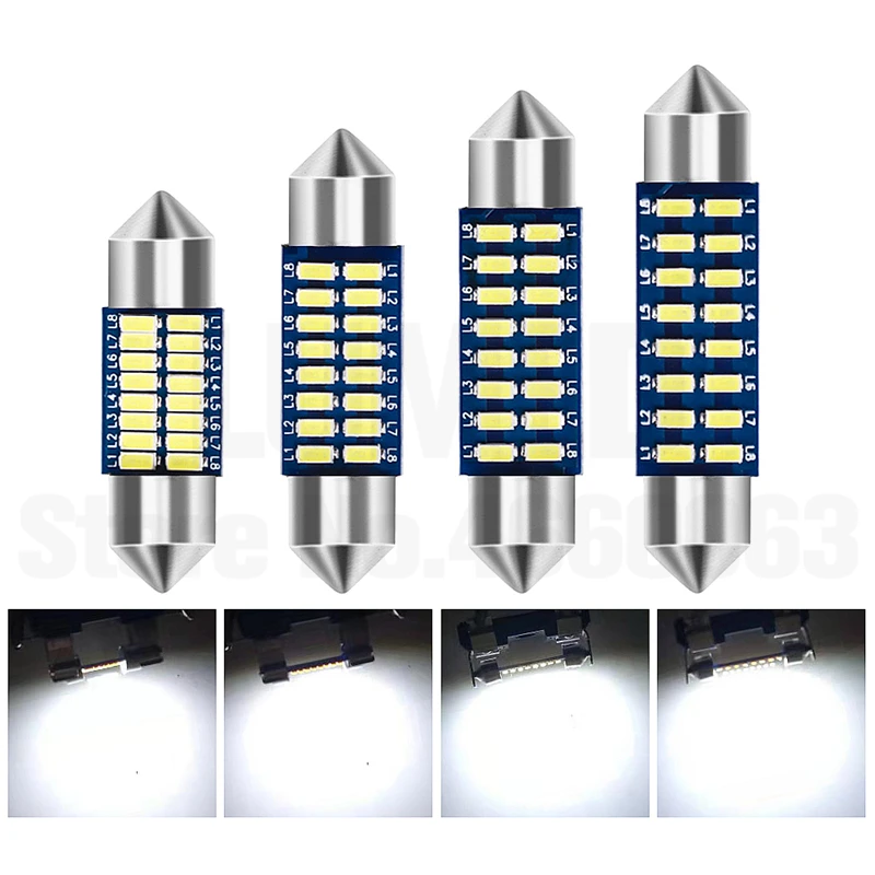 

500x Festoon Car C5W LED Light 31mm 36mm 39mm 41mm 16 LED 3014 SMD Auto Interior Lamp Dome Reading Lights 12V