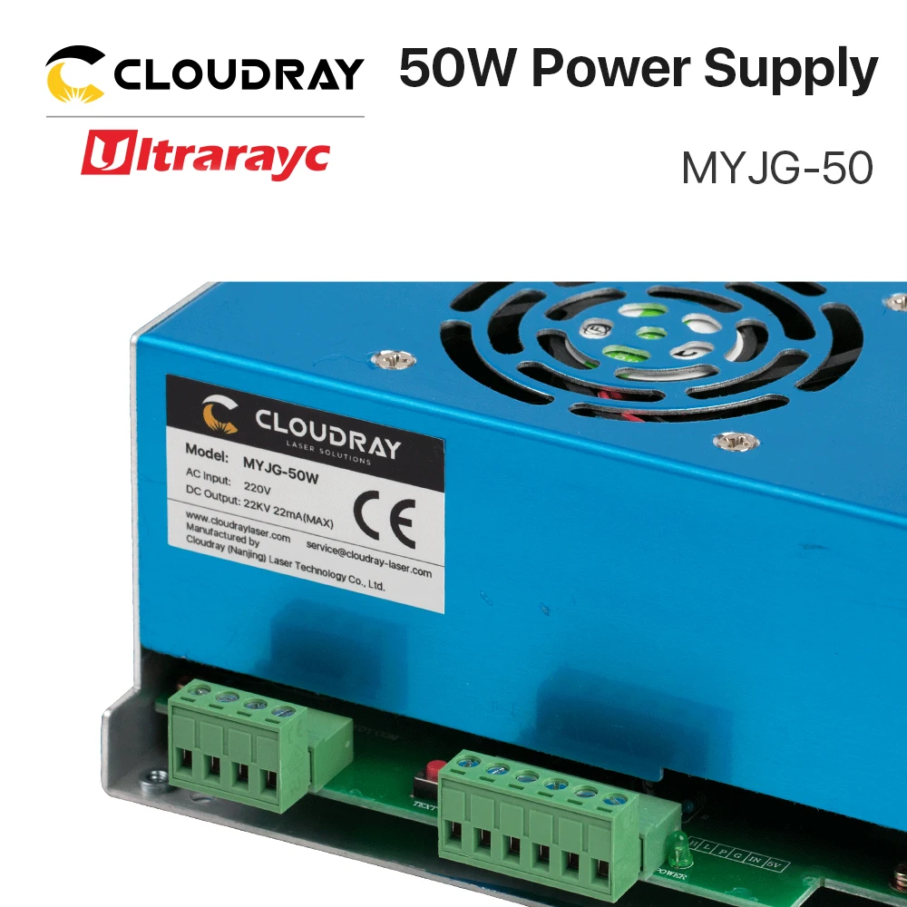 Ultrarayc 50 Вт СО2 лазерный источник питания для лазерной гравировки резки MYJG