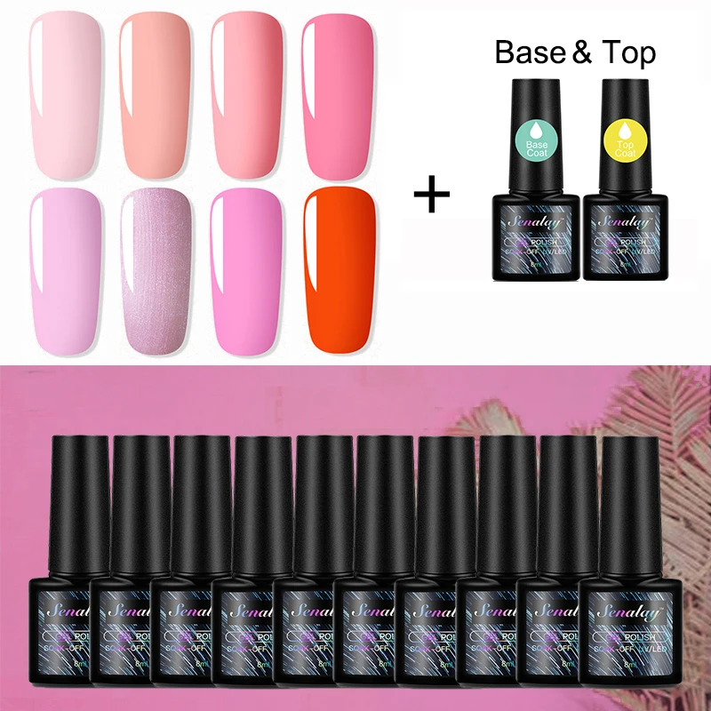 Набор для маникюра SENALAY для гель-лака на ногтях 8 мл 4/6/10 шт. Акриловый набор для ногтей Полупостоянный Снятие ванной UV LED лампа Инструменты для искусства.