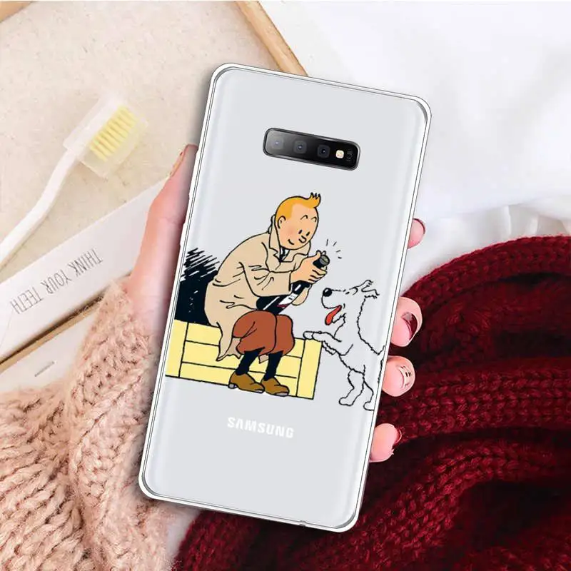 

The Adventures of Tintin Phone Case Transparent For Samsung Galaxy A 71 21s S note 8 9 10 plus 20 ultra