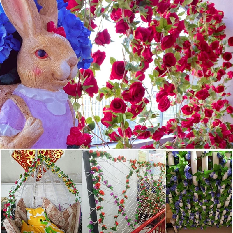 Искусственные розы цветы ротанга 2 5 м осенняя маленькая гирлянда пионов Декор