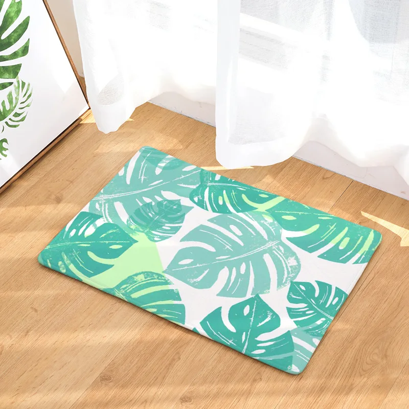 Коврик для дома антискользящий из латекса с рисунком тропических растений